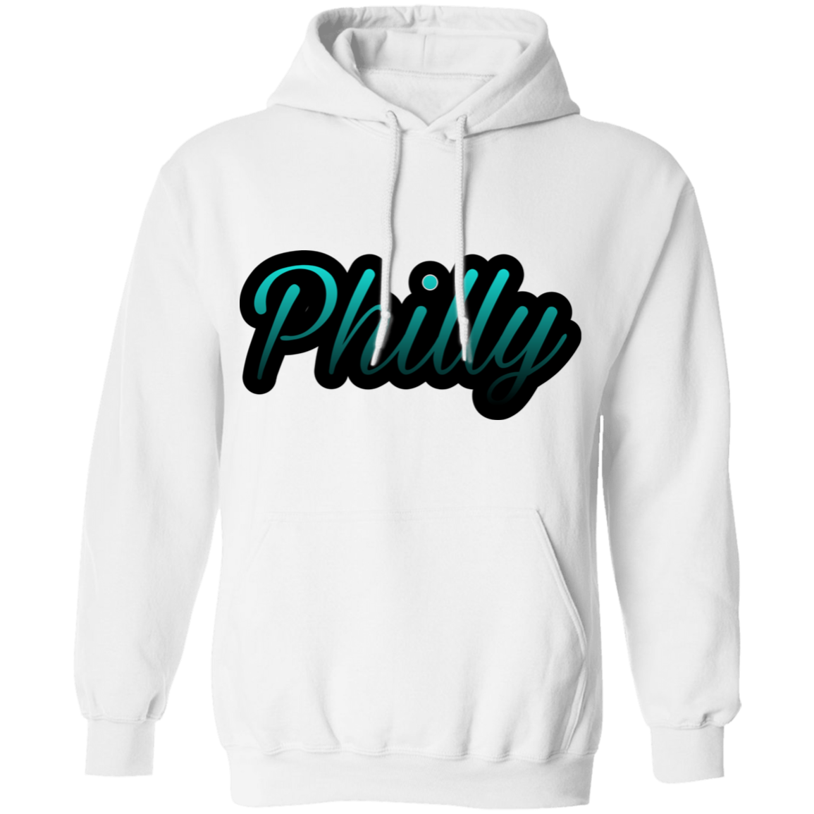 Teal Philly Mens Pullover Hoodie