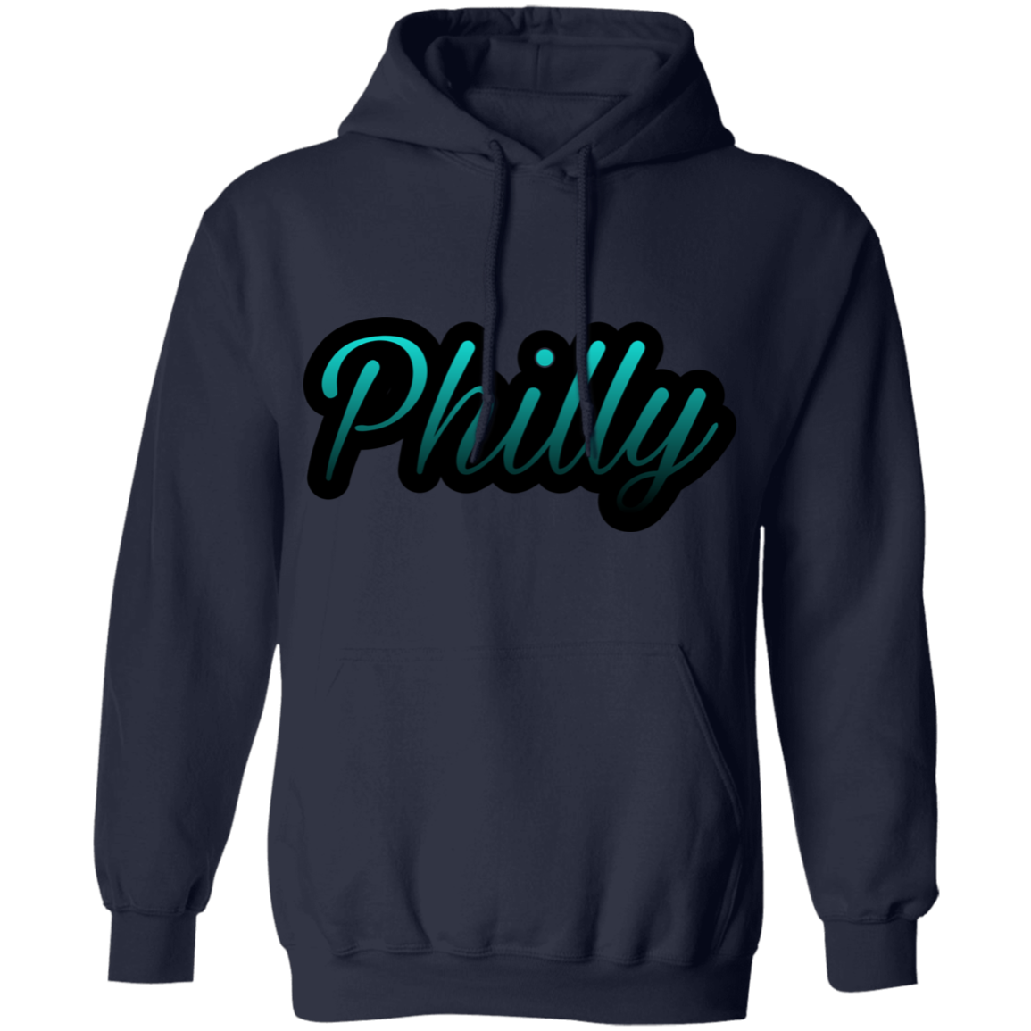 Teal Philly Mens Pullover Hoodie
