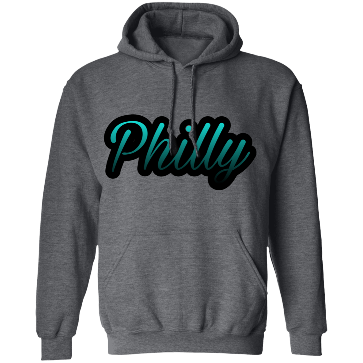 Teal Philly Mens Pullover Hoodie
