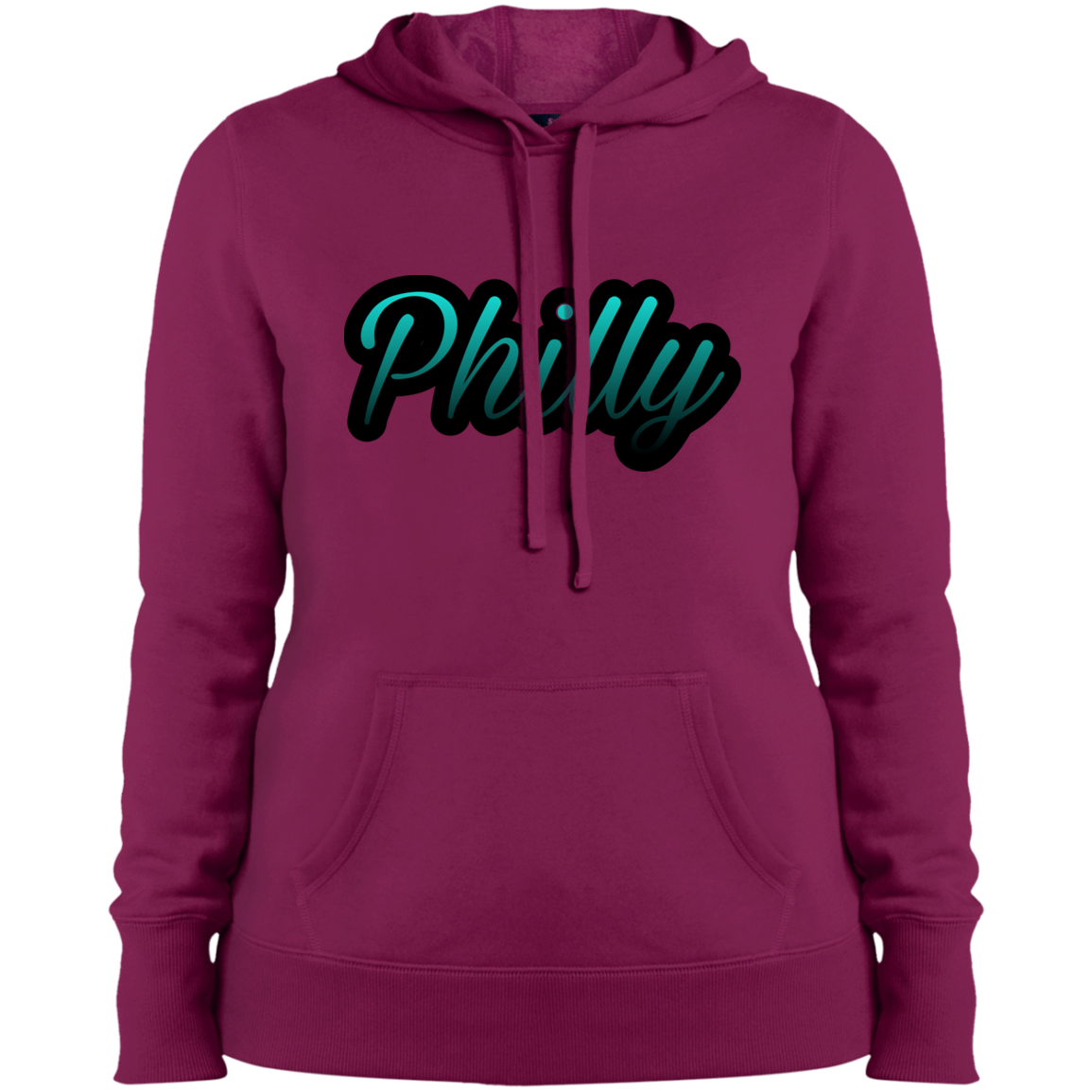 Teal Philly Ladies' Pullover Hooded Sweatshirt