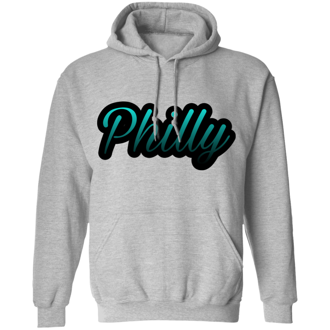 Teal Philly Mens Pullover Hoodie