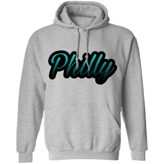 Teal Philly Mens Pullover Hoodie