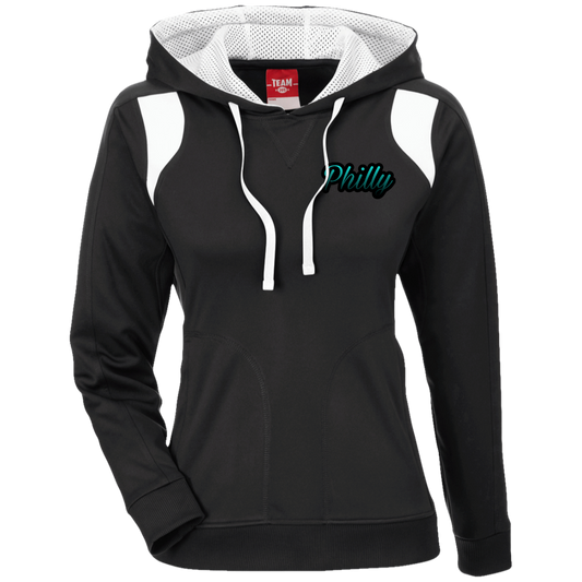 Teal Philly Ladies' Colorblock Poly Hoodie