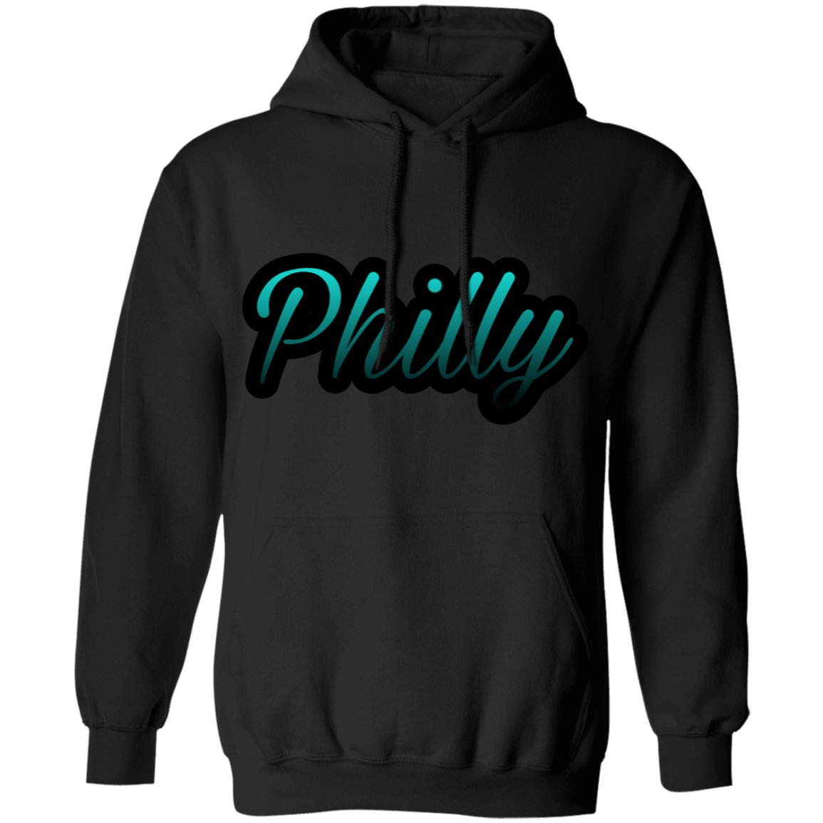 Teal Philly Mens Pullover Hoodie