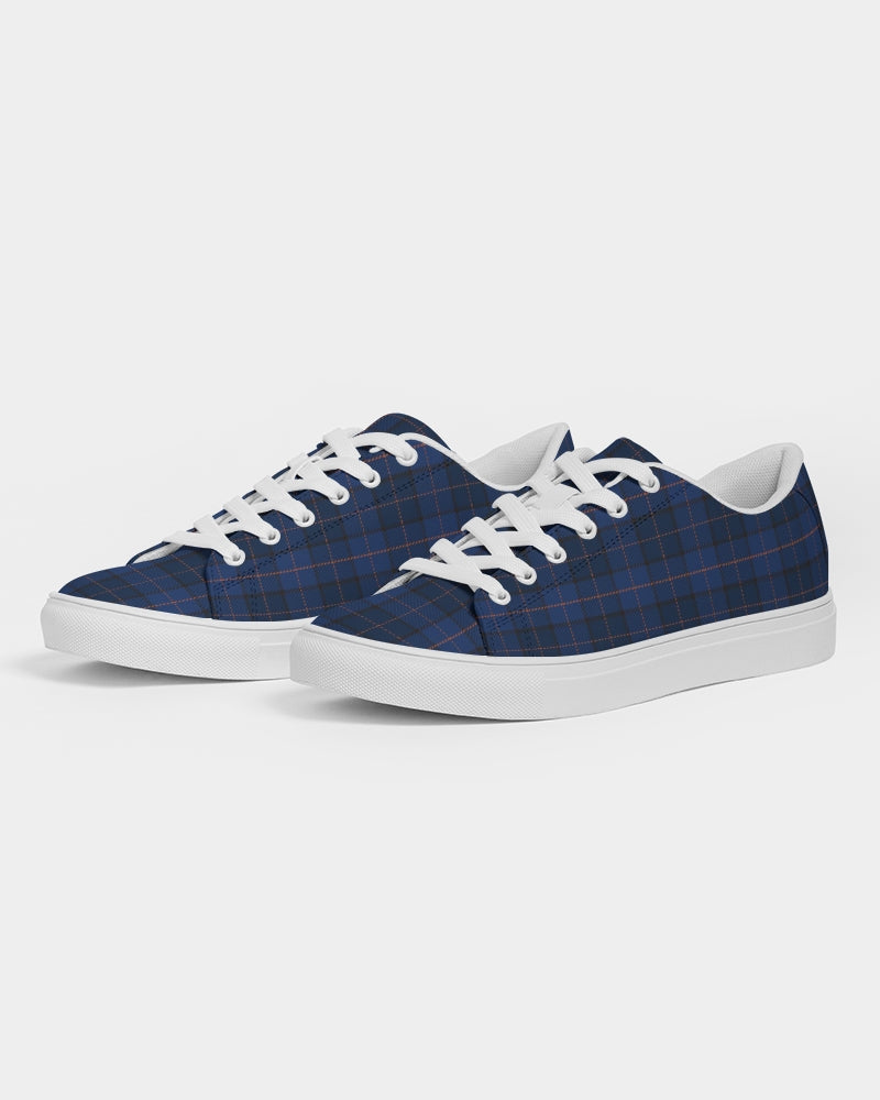 Blue Plaid Women's Faux-Leather Sneaker