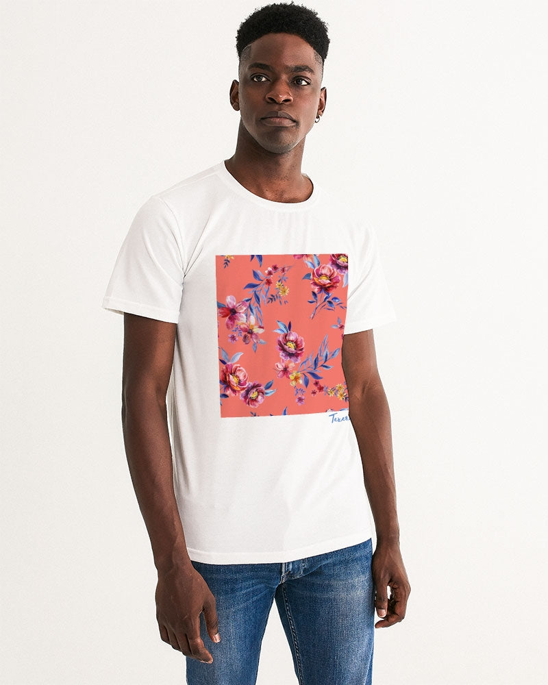 Peach Floral Men's Graphic Tee