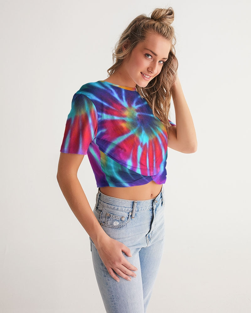 Tye Dye Women's Twist-Front Cropped Tee