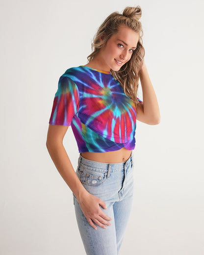 Tye Dye Women's Twist-Front Cropped Tee