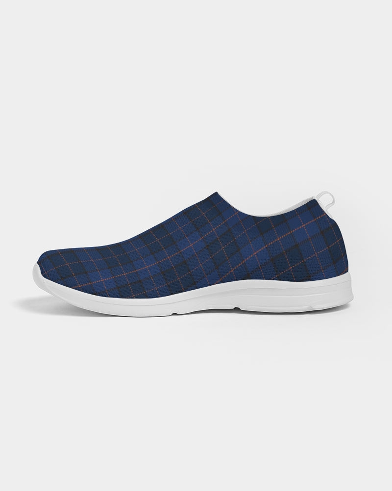 Blue Plaid Men's Slip-On Flyknit Shoe