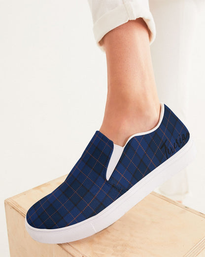 Blue Plaid Women's Slip-On Canvas Shoe