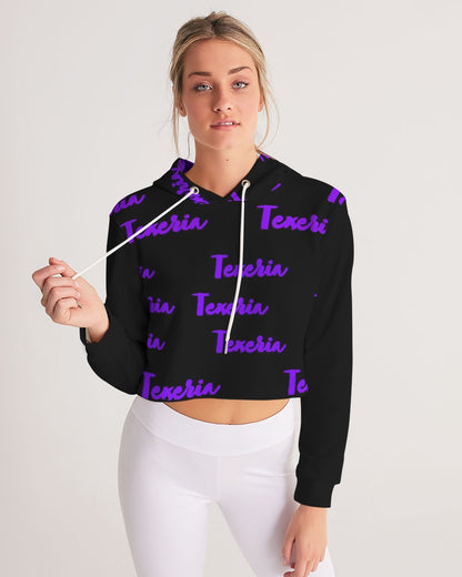 Texeria Monogram purple Women's Cropped Hoodie