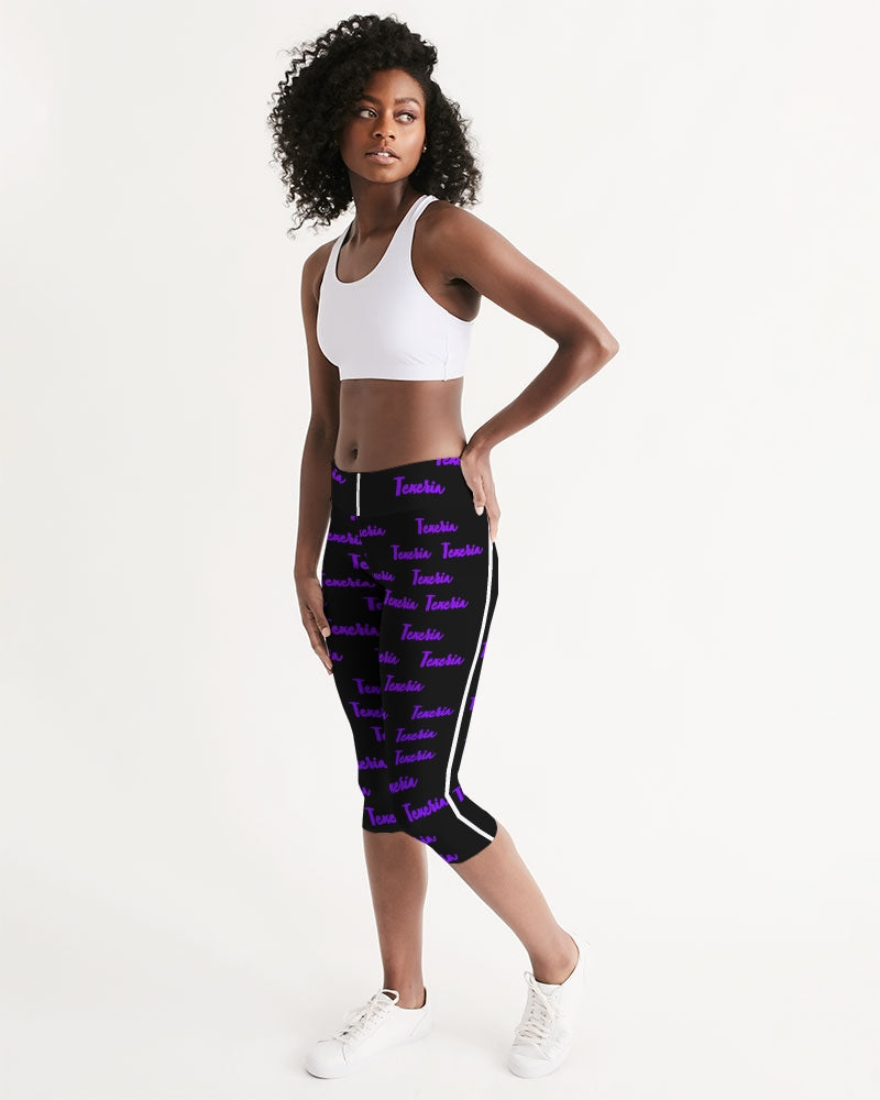 Texeria Monogram purple Women's Mid-Rise Capri