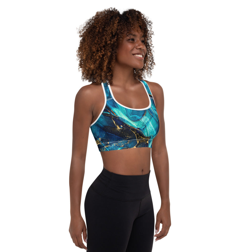marble mix  Sports Bra