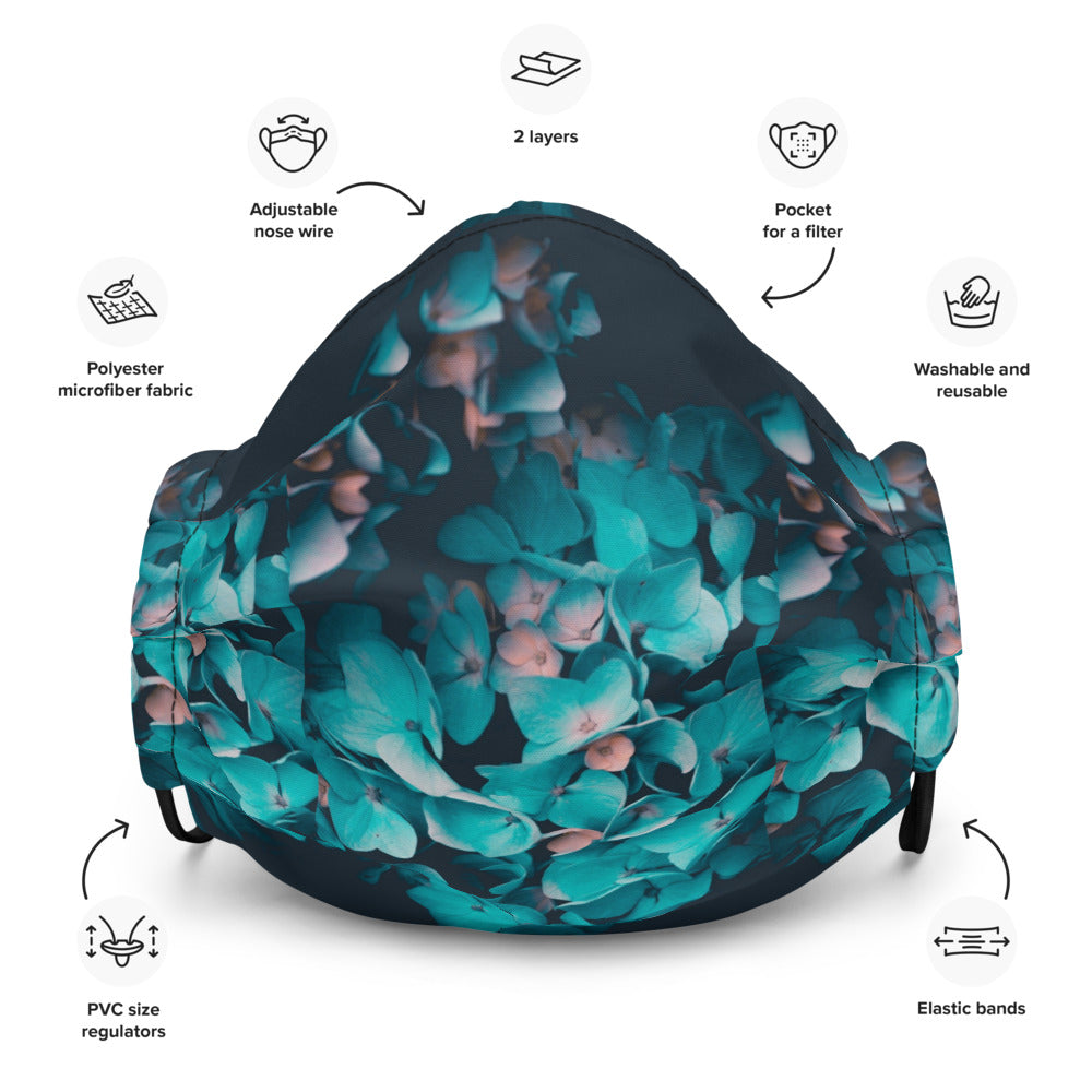 Teal Floral Mask