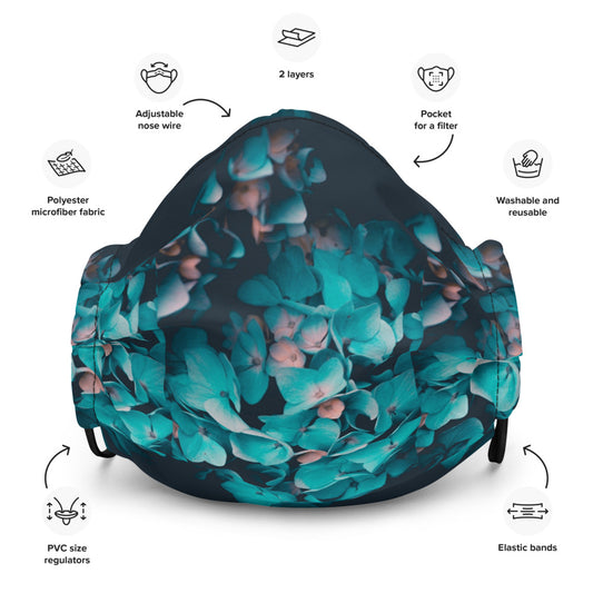 Teal Floral Mask