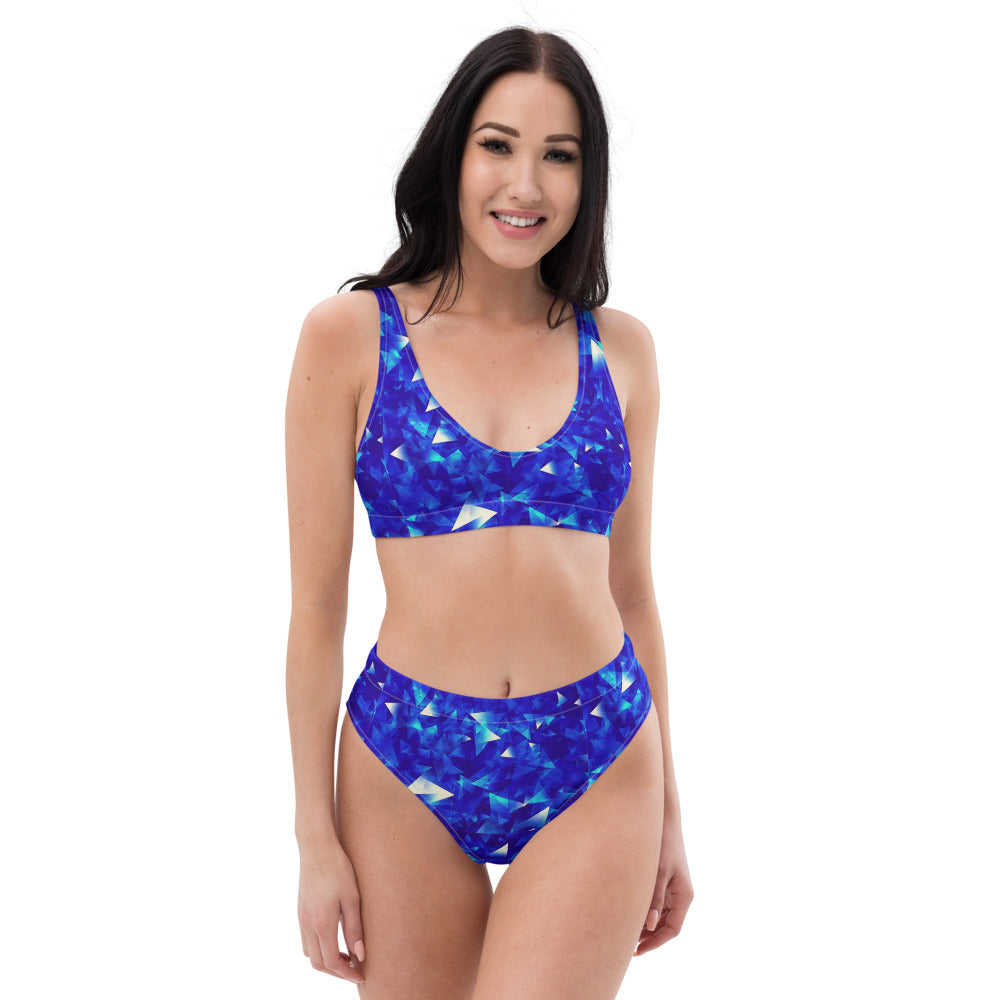 Crystal Blue high-waisted bikini