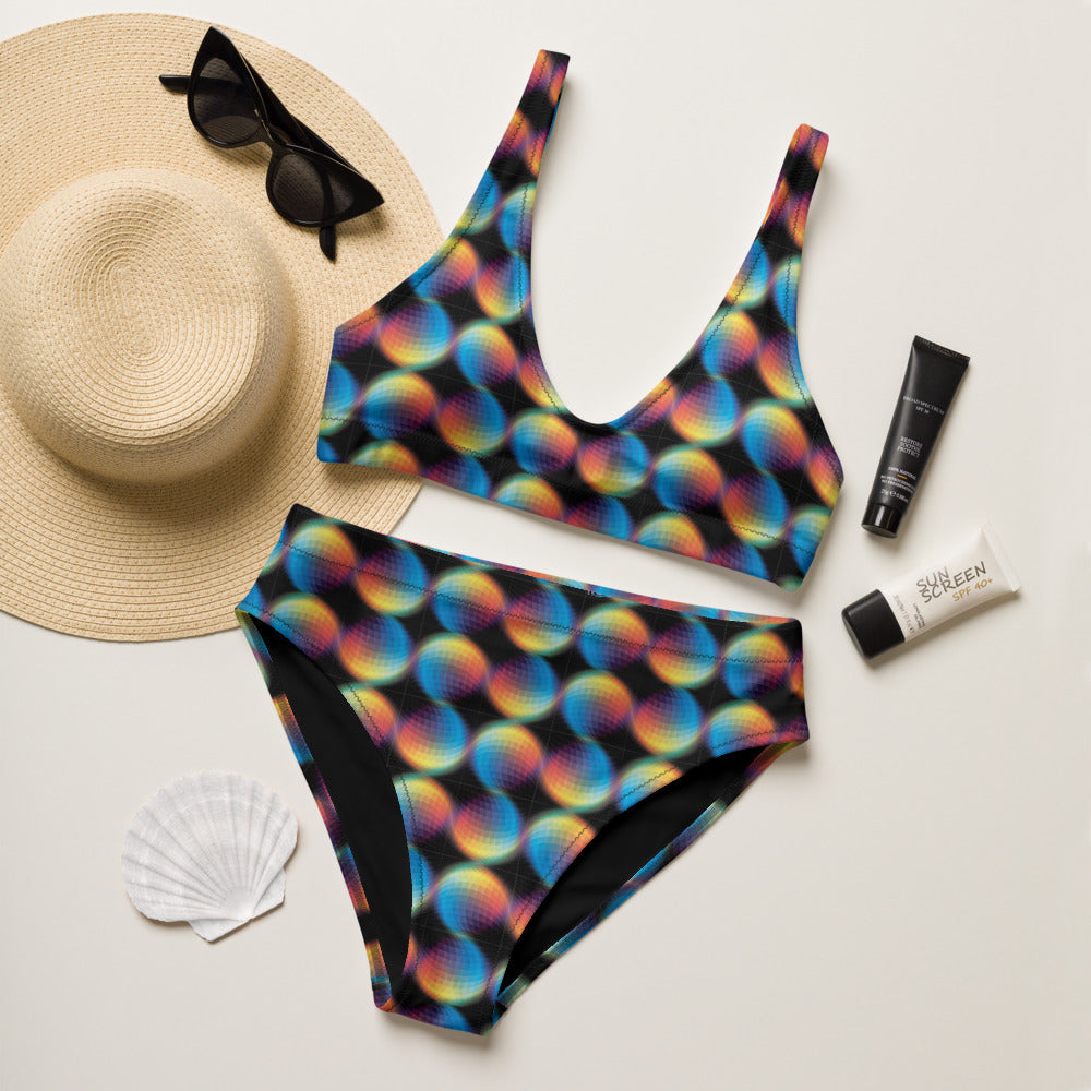 Psychedelic high-waisted bikini