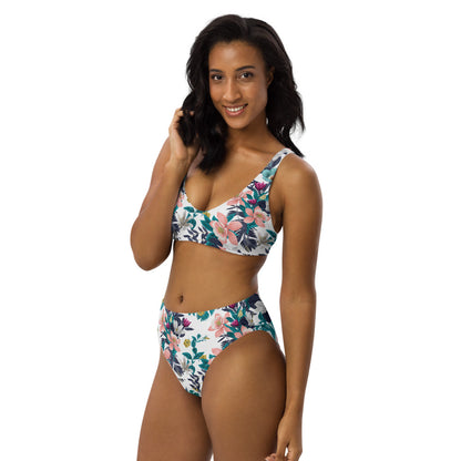 Warm Floral high-waisted bikini