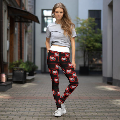 No Love 3 White Leggings with pockets
