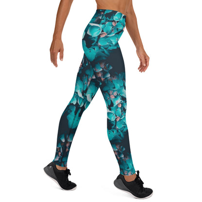 Teal Floral 2 Leggings with pockets
