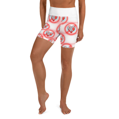 No Love 2 white Yoga Shorts without pockets