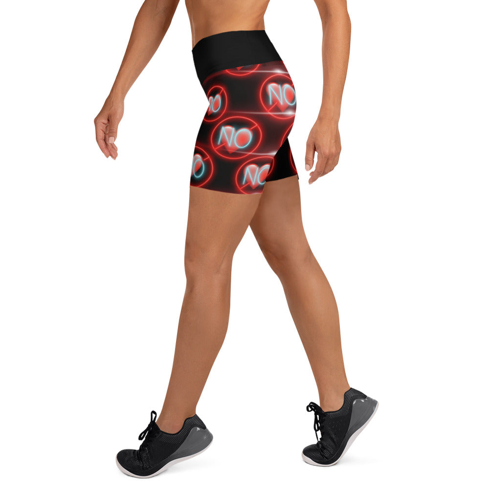 No Love 3 black Yoga Shorts without pockets