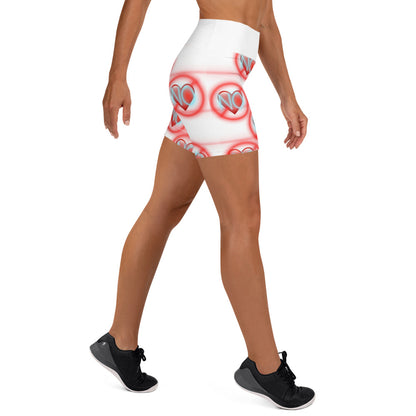 No Love 2 white Yoga Shorts without pockets