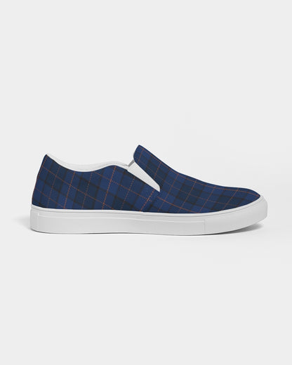 Blue Plaid Men's Slip-On Canvas Shoe