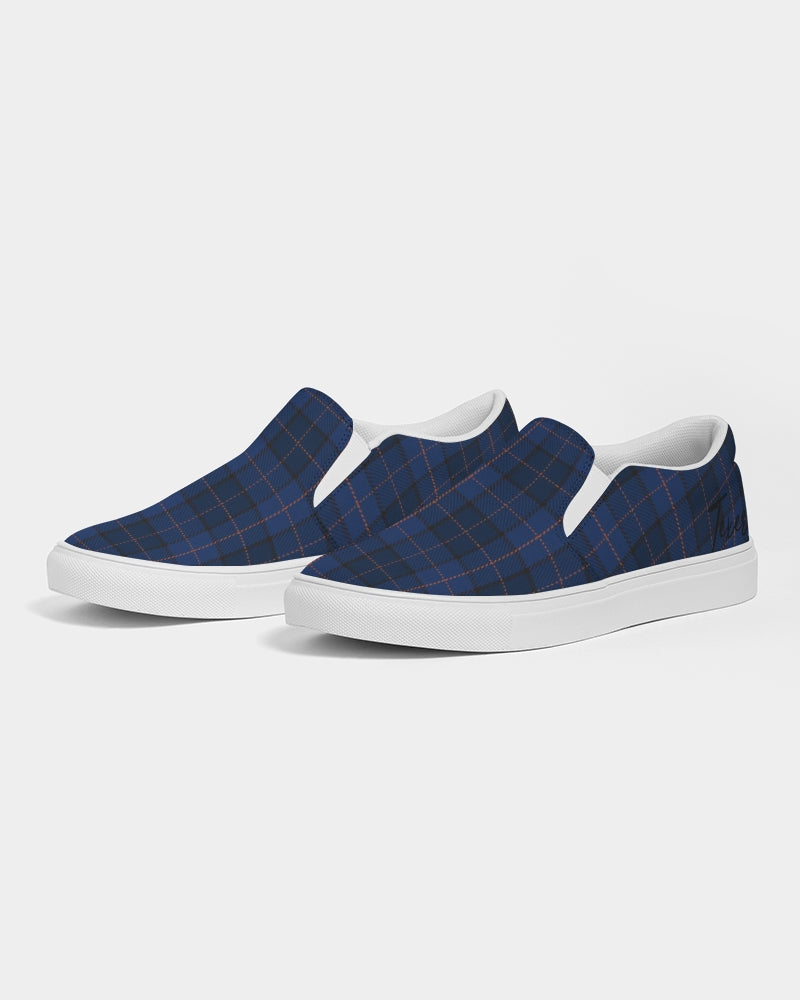 Blue Plaid Men's Slip-On Canvas Shoe