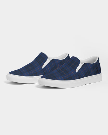 Blue Plaid Men's Slip-On Canvas Shoe