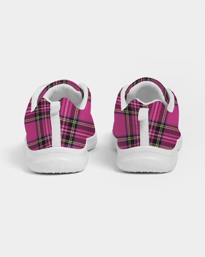 Pink Plaid Women's Athletic Shoe
