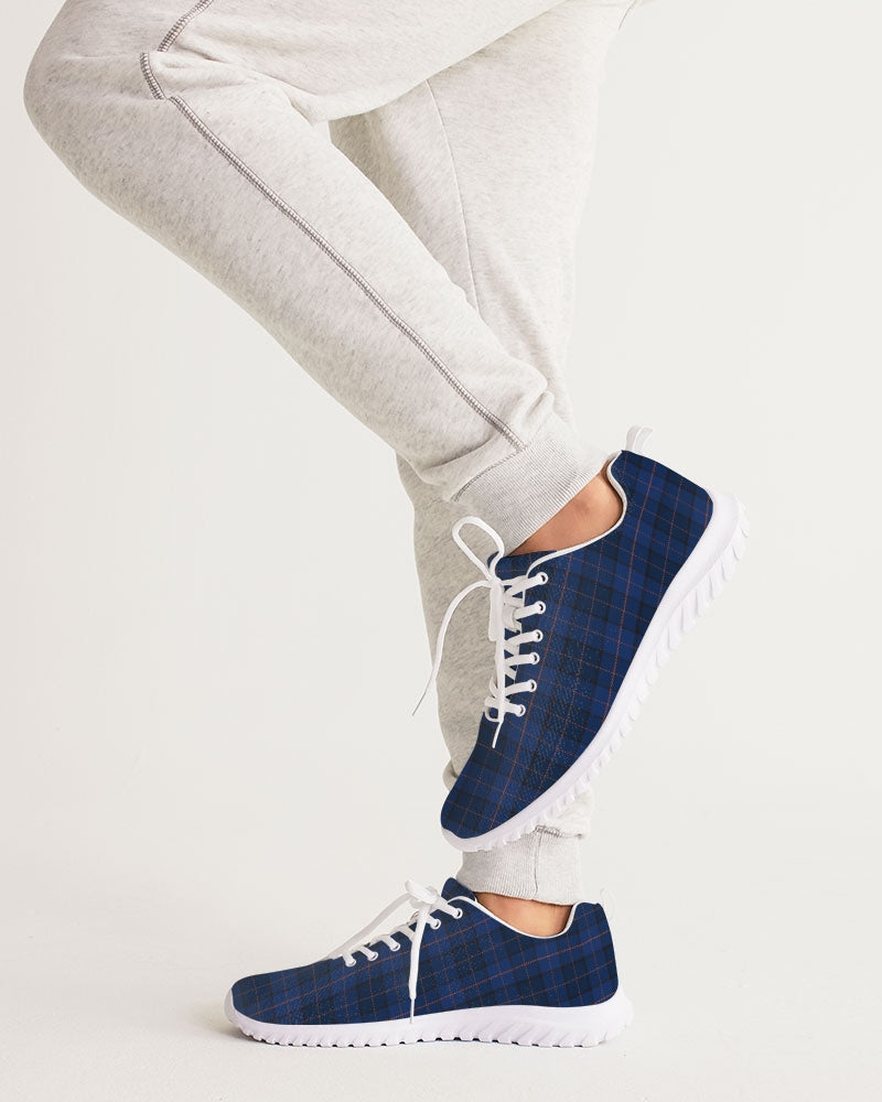 Blue Plaid Men's Athletic Shoe