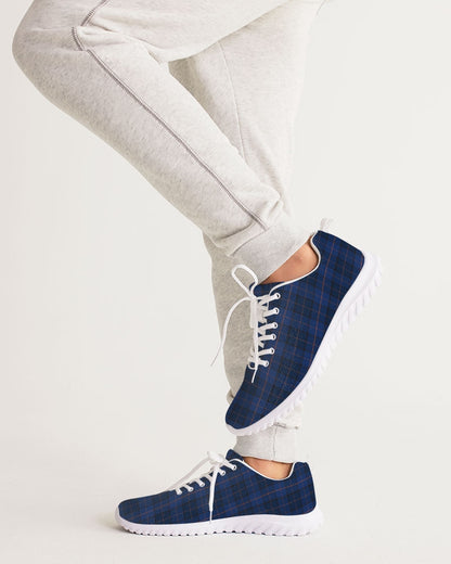Blue Plaid Men's Athletic Shoe