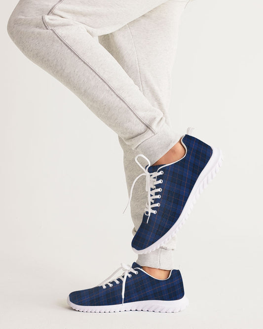 Blue Plaid Men's Athletic Shoe