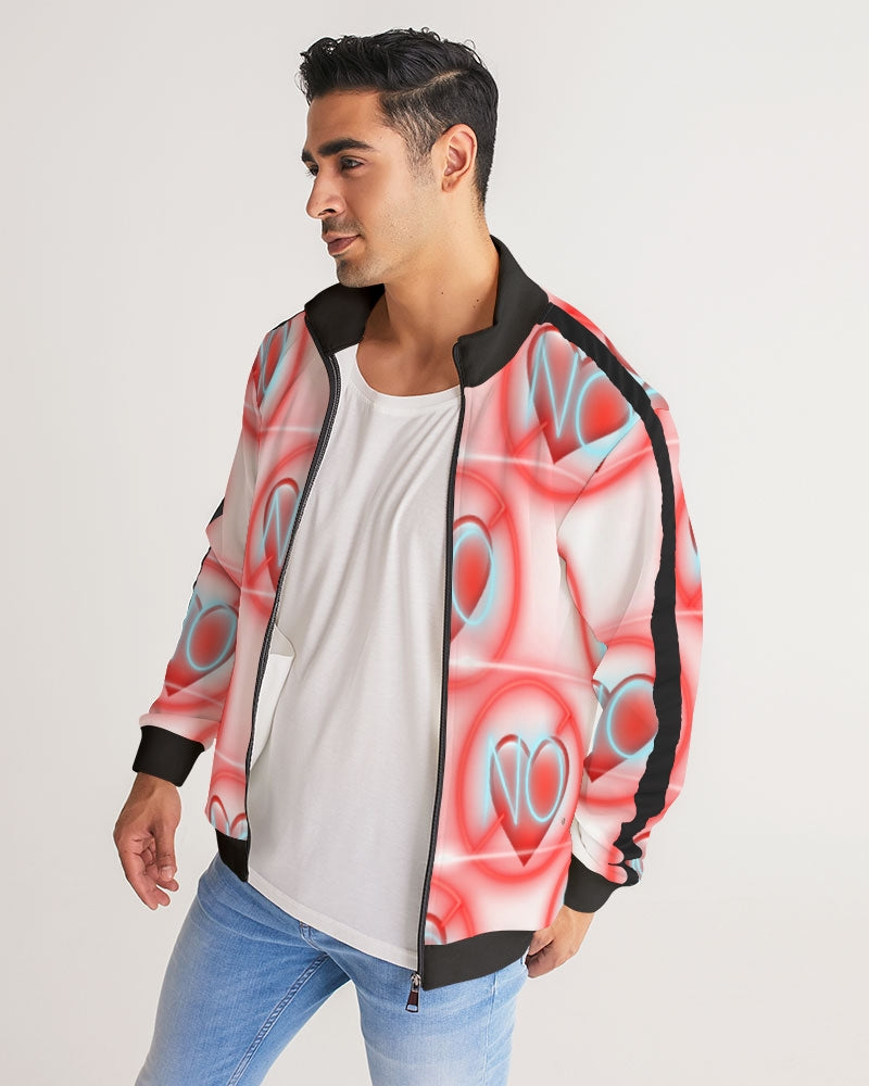 No love 2 Men's Stripe-Sleeve Track Jacket