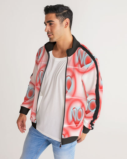 No love 2 Men's Stripe-Sleeve Track Jacket