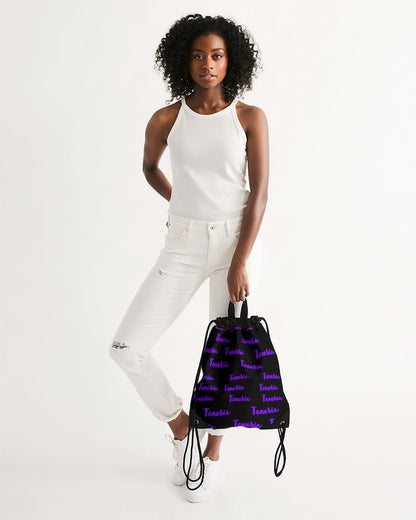 Texeria Monogram purple Canvas Drawstring Bag