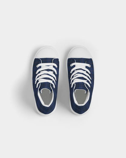Blue Plaid Kids Hightop Canvas Shoe