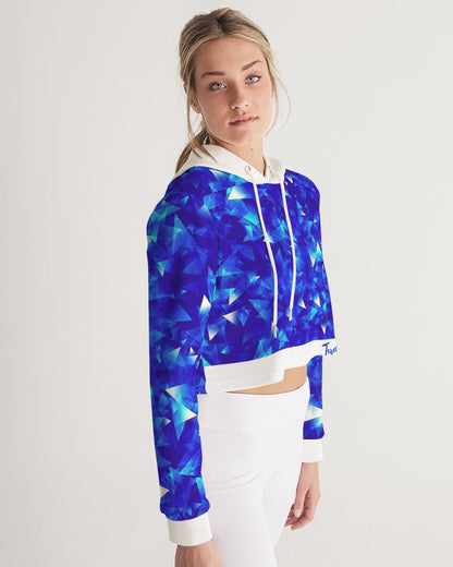 Crystal Blue Women's Cropped Hoodie