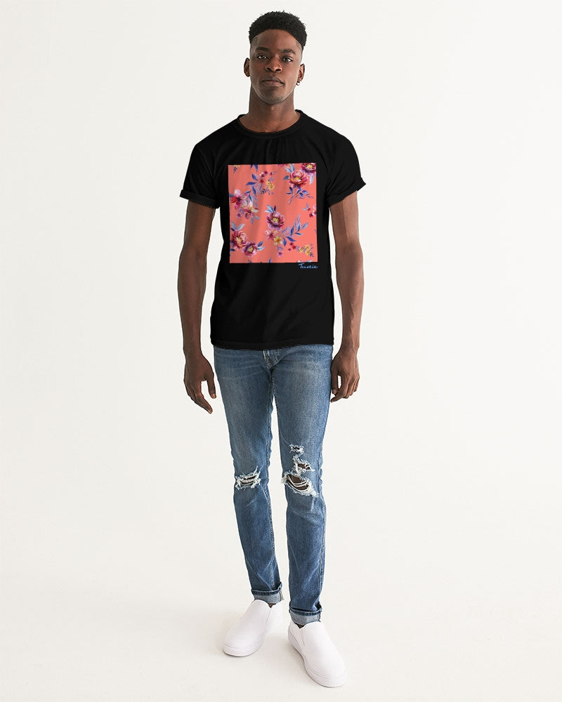 Peach Floral Men's Graphic Tee