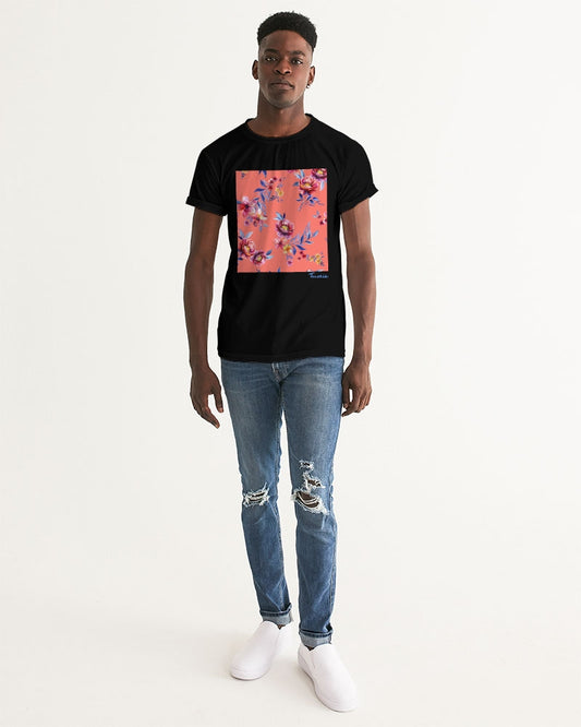 Peach Floral Men's Graphic Tee
