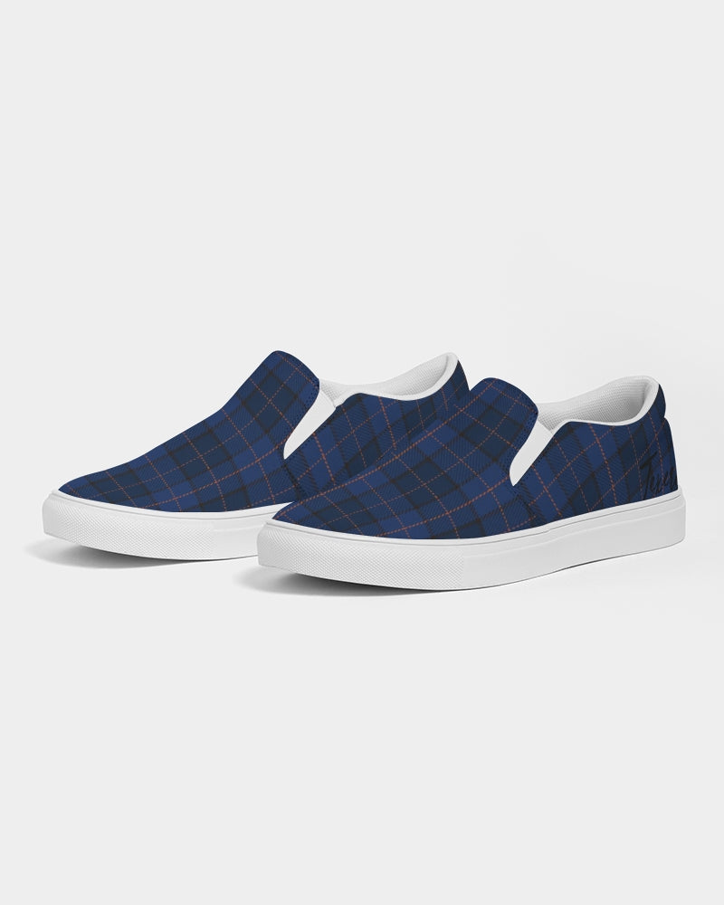 Blue Plaid Women's Slip-On Canvas Shoe