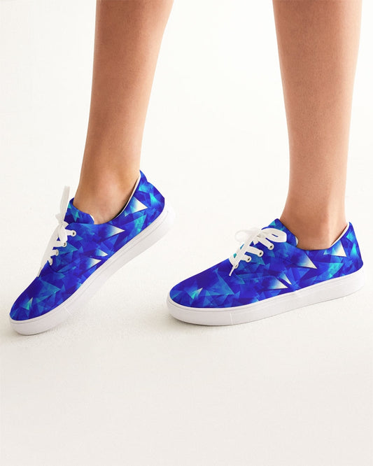 Crystal Blue Women's Lace Up Canvas Shoe
