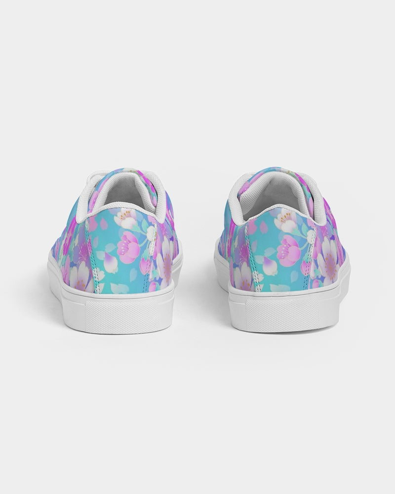 Floral Pinks Women's Faux-Leather Sneaker