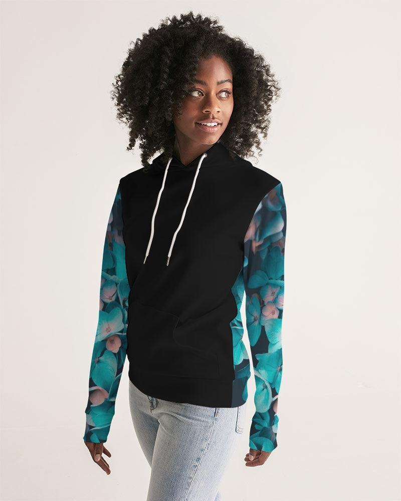 Teal Floral Women's Hoodie