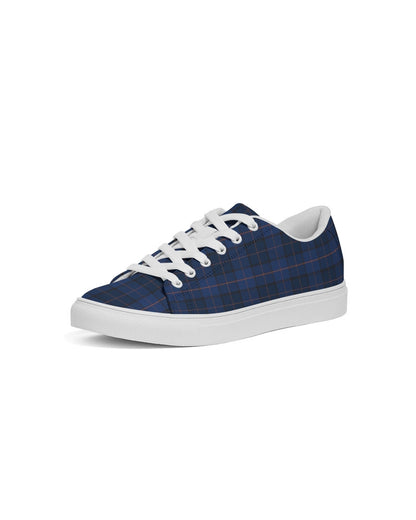 Blue Plaid Women's Faux-Leather Sneaker