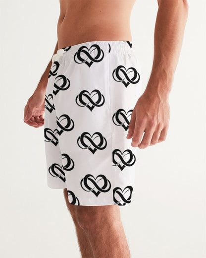 Poly Love White  Men's Swim Trunk