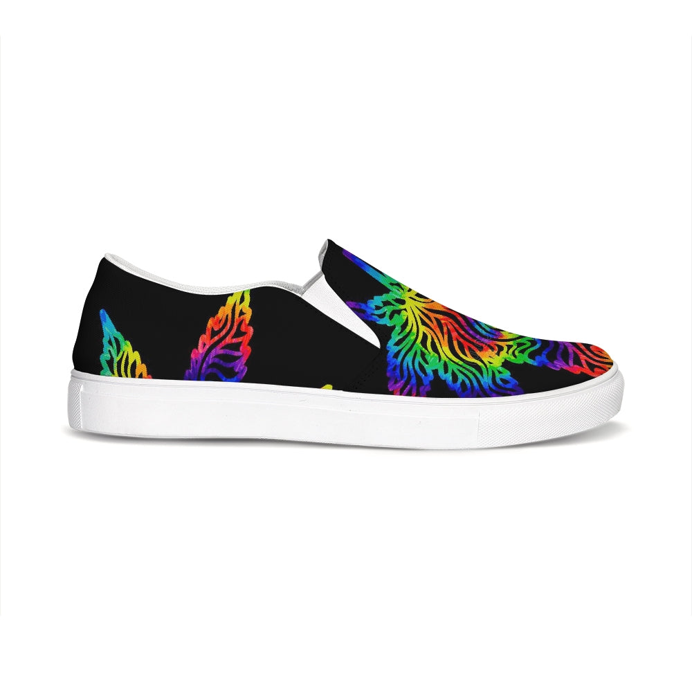 Neon rainbow eaf Slip-On Canvas Shoe