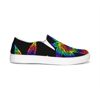 Neon rainbow eaf Slip-On Canvas Shoe