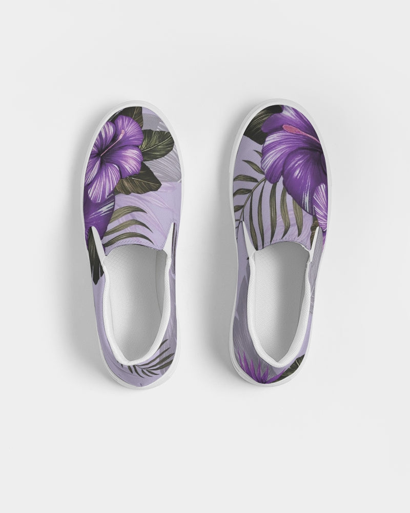 Purple Flower Women's Slip-On Canvas Shoe